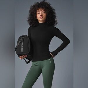 ALO Wellness Rib Mock Neck Long Sleeve Shirt